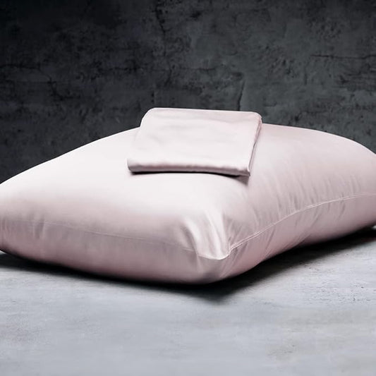 LUXOME 100% Rayon (Viscose) from Bamboo Pillowcase Set (Standard/Queen) | 400 Thread Count | Moisture-Wicking | Envelope Closure | Blush