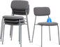 Stackable Chairs Set of 4, Indoor Dining & Waiting Room Chairs, 4-Pack, Grey.