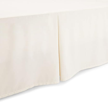 Amazon Basics Lightweight Pleated Soft Machine Washable Bed Skirt, King Size, Off White, Solid