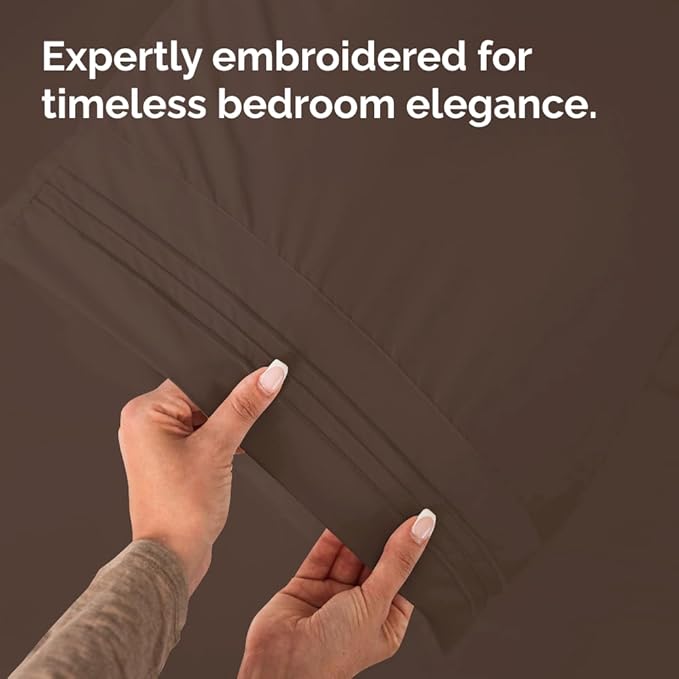 Queen Pillow Cases Set of 10 - Ultra Soft Hotel Quality Pillowcase Covers - Comfy & Wrinkle Free - Shrink, Stain and Fade Resistant - Easy-Care, Machine Washable Pillow Protectors - 10 Pcs Set - Brown