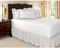 Rajlinen Ruffled Bed Skirt Twin, 12 Inch Drop Dust Ruffle with Split Corners, 100% Microfiber Bedskirt with Platform, Three-Sided Coverage Ruffled Gathering Design, White
