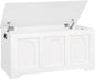 DINZI LVJ Storage Chest, 39.4” Wooden Toy Box with 2 Safety Hinges, Entryway Shoe Bench with Flip-Top, Sturdy Large Storage Trunk for Living Room, Bedroom, Playroom, Easy Assembly, White