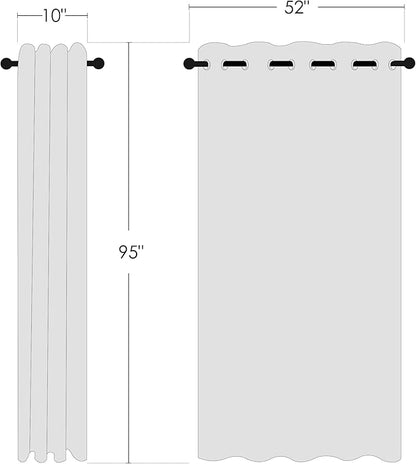 NICETOWN Bedroom Blackout Curtain & Drape 95 inch Length - Thermal Insulated Solid Grommet Sound Reducing Window Drape for Living Room/Laundry, 1 Panel, Natural, W52 x L95