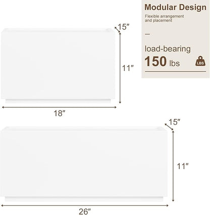 Stackable Storage Drawers, Wooden Drawer Storage Organizer, Modern Nightstands with Wooden Drawers, Small Storage Cabinet, Modular Design, Available in 2 Sizes for Versatile Use White Large