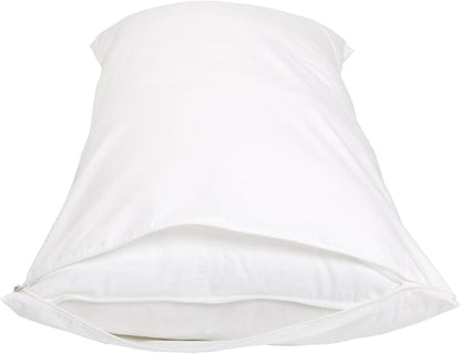 Amazon Basics Body Pillow Pillowcase with Zipper, 100% Cotton Hypoallergenic, Pillow Protector, White (55 x 21 Inches), Pillows Not Included