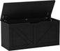 Timberer 39.4" Storage Chest, Wooden Storage Bench, Large Storage Trunk with 2 Safety Hinges, Entryway Shoes Bench for Living Room, Bedroom, Black