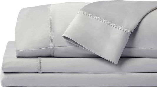 SHEEX - Original Performance Sheets Set (King/California King) Pearl Blue - Cooling Sheets, Moisture Wicking - 1 Flat Cooling Sheet, 1 Fitted Cooling Sheet, 2 Pillow Covers - Wrinkle Free, Sleep Aid