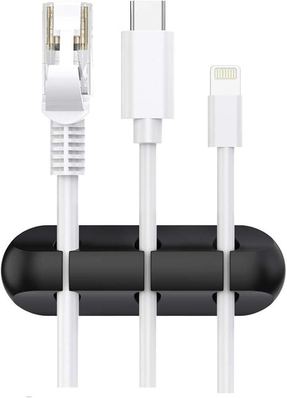 SOULWIT Cable Holder Clips, 3-Pack Cable Management Cord Organizer Clips Silicone Self Adhesive for Desktop USB Charging Cable Nightstand Power Cord Mouse Cable Wire PC Office Home