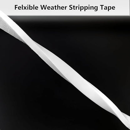 Weather Stripping Door Seal Strip, Strong Adhesive, Weatherproof, Reduce Noise, Gap Filler, Foam Insulation Tape for Doors and Windows (1/2 in x 1/8 in x 16 Ft), White