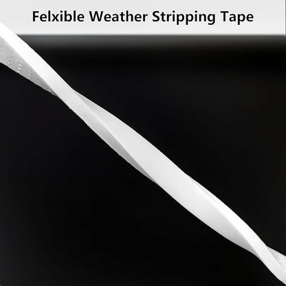 Weather Stripping Door Seal Strip, Strong Adhesive, Weatherproof, Reduce Noise, Gap Filler, Foam Insulation Tape for Doors and Windows, White, 1 in x 1/4 in x 13 Ft