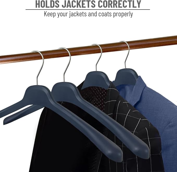 All Hung Up Hangers Plastic Coat Hangers, Clothes Hangers (Navy Blue, 36pk)