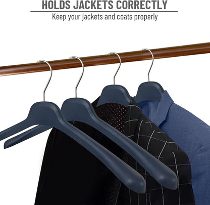 All Hung Up Hangers Plastic Coat Hangers, Clothes Hangers (Navy Blue, 12pk)