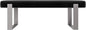 VANT Upholstered Bed Bench - Velvet Black - Brushed Nickel - Contemporary Modern, Bedroom Bench Seat, Hallway, or Entryway