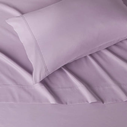 Amazon Basics Lightweight Super Soft Easy Care Microfiber 3 Piece Bed Sheet Set With 14-inch Deep Pockets, Twin XL, Frosted Lavender, Solid
