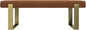 VANT Upholstered Bed Bench - Ribbed Terracotta - Burnished Brass - Contemporary Modern, Bedroom Bench Seat, Hallway, or Entryway