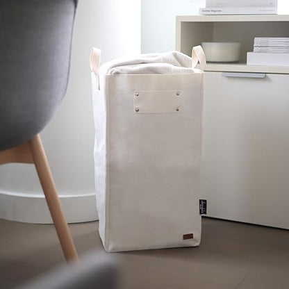 Deeablo New York - Sustainable Reusable Indoor Recycling Bin for Kitchen, Multipurpose Recycle Bin, Large Recycling Bins for Home, Washable Paper Bag for Recycling (White)
