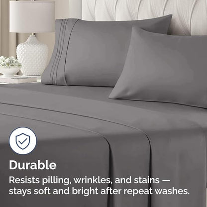 Queen Pillow Cases Set of 4 - Ultra Soft Hotel Quality Pillowcase Covers - Comfy, Cozy & Wrinkle Free - Shrinkage, Stain & Fade Resistant - Machine Washable Pillow Protectors - 4 Piece Set - Dark Grey