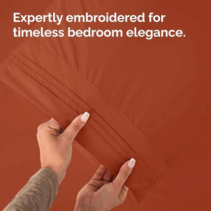 King Pillow Cases Set of 2 - Ultra Soft Hotel Quality Pillowcase Covers - Comfy, Cozy & Wrinkle Free - Shrinkage, Stain & Fade Resistant - Machine Washable Pillow Protectors - 2 Piece Set - Terracotta