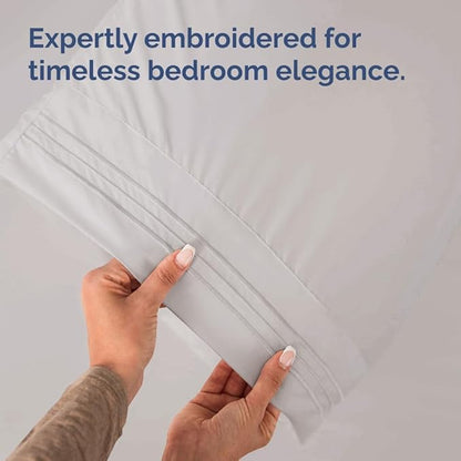 King Pillow Cases Set of 10 - Ultra Soft Hotel Quality Pillowcase Covers - Comfy. Cozy & Wrinkle Free - Shrink, Stain and Fade Resistant - Machine Washable Pillow Protectors - 10 Pcs Set - Light Grey