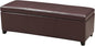 Joveco 47 Inch Storage Ottoman Bench,Tufted Leather Storage Bench with Nailhead Trim for Bedroom (47”,Auburn)