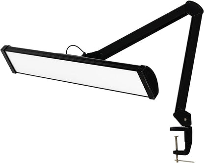 LED Architect Desk Lamp, 4500 Lumens, Dimmable, Metal Swing Arm, 5 Color Temperatures, 50W, Ideal for Task Work, Drafting, Reading, Clamp-on Office Table Lamp with 684 Bright LEDs (Black, CCT)