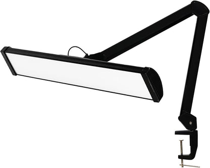 LED Architect Desk Lamp with Clamp, Metal Swing Arm 4500 Lumens Dimming Office Table Lamp for Task Work Drafting Reading Desktop, 342PCS Bright LEDs, 50W Workbench Lamp(Black)