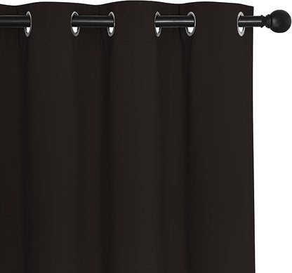 NICETOWN Blackout Curtains & Drapes - Privacy Thermal Efficiency Backdrop Curtains for Bedroom Room Divider Living Room Patio Sliding Glass Door, Wide 80 x Long 144 inch, Toffee Brown, 1 Panel