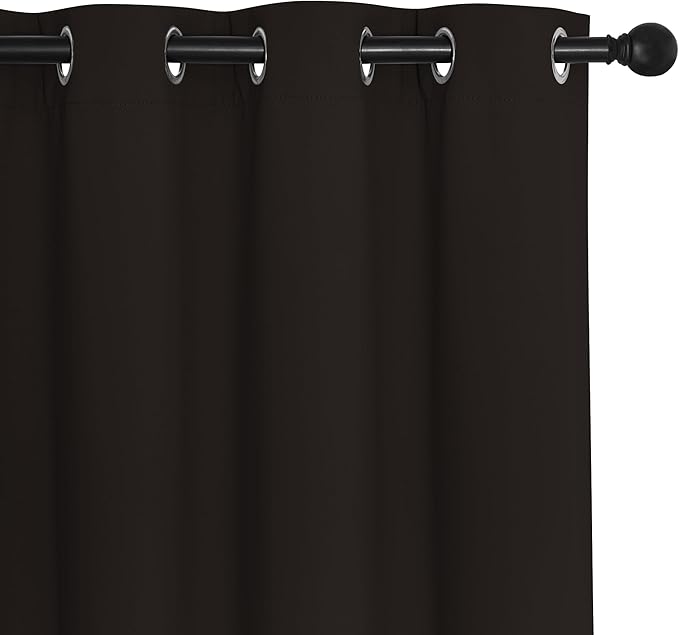 NICETOWN Blackout Curtains 120 inch Length for Sliding Glass Door, Grommet Thermal Insulated Room Darkening Sound Reducing Drapes for Room Divider, 1 Panel, W52 x L120, Toffee Brown