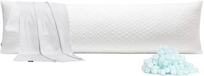 Extra Long Body Pillow Memory Foam 180x50cm – Firm King Size Body Pillows for Adults – with Cooling Cover 20 x 70 inches