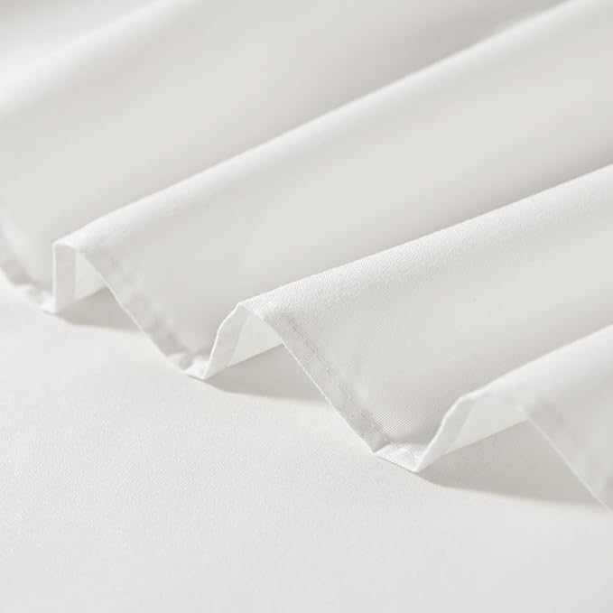 Bed Skirt Twin Size Ruffled Bed Skirt with Split Corners, 16 Inch Drop Dust Ruffle Bed Skirts with Platform, Ivory