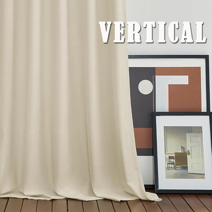 RYB HOME Beige Velvet Curtains 80 inches, Back Tab Soft Fabric Room Darkening Thermal Insulated Luxurious Home Decor Curtains for Living Room Bedroom, W 52" x L 80", 2 Panels Set