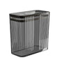 Transparent Trash Can, Bathroom Trash Cans with Lids, 3.5 Gallon Garbage Can for Bedroom, Office, Plastic Slim Waste Basket with Press Top Lid, 15L Clear Trash Bin for Home, Kitchen (Gray)