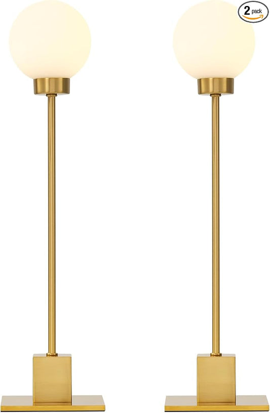 Touch Lamps for Bedroom, Small Brass Table Lights, 3-Way Control Dimmable Bedside Nightstand Desk Lighting, Decorative for Bedroom, Plug and Play, G9 Bulb Included and Installed(Brass, Set of 2)