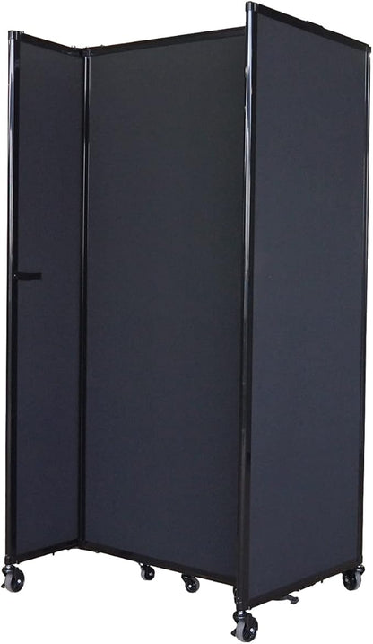 Versare Room Divider 360 Portable Wall Partition | Folding Panels | Large Freestanding Divider | Locking Wheels | Temporary Room Separator