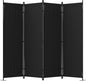 Room Divider, 4 Panel Folding Privacy Screen, 88” Portable Separating with 3 Metal Feet, Partition Room Dividers, Lightweight Freestanding Wall Divider Screen for Office Bedroom Hospital(Black)