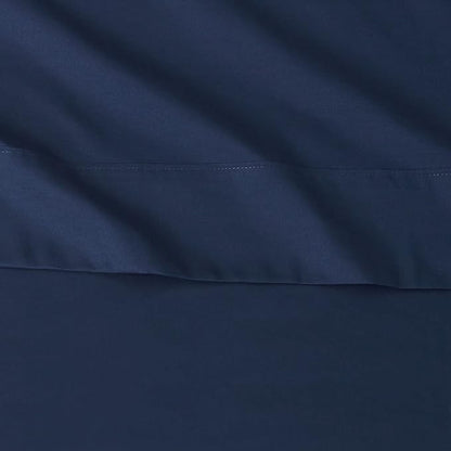 Amazon Basics Lightweight Super Soft Easy Care Microfiber 4 Piece Bed Sheets Set with 14-Inch Deep Pockets, Queen, Navy Blue, Solid