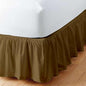 Taupe Solid Ruffled Bed Skirt Twin-XL-15 Inch Drop Split Corner, Microfiber Bedskirt with Platform Three Sided Coverage