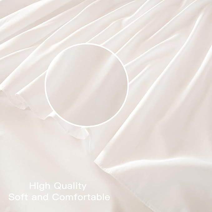 White Bed Skirt King Size Ruffled Bed Skirt with Split Corners, King Bed Skirt 22 Inch Drop, King Size Bed Skirt White for Ruffled Bed Skirt with Split Corners, Bed Skirt King Size