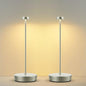 2Pack Cordless LED Table Lamp，Rechargeable Battery Desk Lamps, 3 Color Stepless Dimmable Metal Battery Table Lamps, Portable Table Light for Indoor/Outdoor/Restaurants/Bedroom/Bar