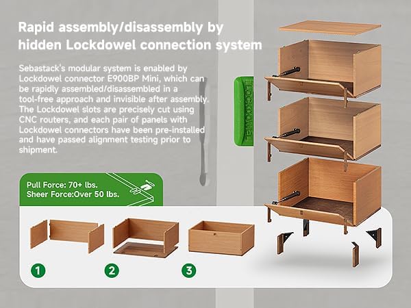 Stackable 3 Drawers Dresser, Customizable Chest of Drawers for Bedroom, Living Room, Closet, Easy Assembly Wood Furnitures Cabinet, 30 inch Width Beech and Basswood Color Combo