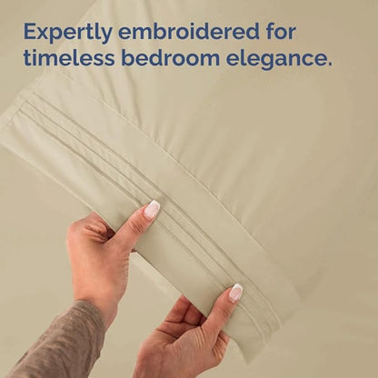 King Pillow Cases Set of 10 - Ultra Soft Hotel Quality Pillowcase Covers - Comfy & Wrinkle Free - Shrink, Stain and Fade Resistant - Easy-Care, Machine Washable Pillow Protectors - 10 Pcs Set - Cream