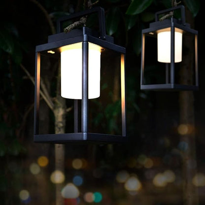 Aluminum Outdoor Table Lamp - Rechargeable 350 Lumen 3 Level Touch Control, IP44 Waterproof Cordless Outdoor Lamps Table Lantern with USB Port for Patio(3000K Warm White)