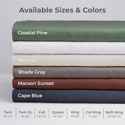 Cariloha Aloha Soft 4-Piece Sheet Set | White | Cal King | Made from 100% Viscose derived from Bamboo | Introductory Sheet Line