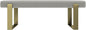 VANT Upholstered Bed Bench - Zigrino Oyster - Burnished Brass - Contemporary Modern, Bedroom Bench Seat, Hallway, or Entryway