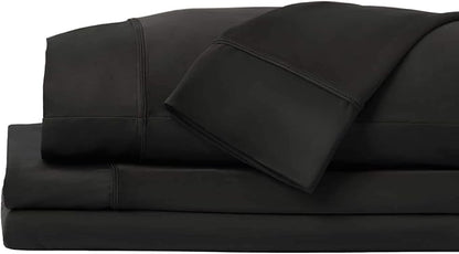 SHEEX - Original Performance Sheets Set (Full) Black - Cooling Sheets - Moisture Wicking - 1 Flat Cooling Sheet, 1 Fitted Cooling Sheet, 2 Pillow Covers - Wrinkle Free - Sleep Aid