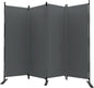 Room Divider, 4 Panel Upgraded Folding Privacy Screen, 88” Highly Secretive Separation with 3 Metal Feet, Partition Screen, Lightweight Freestanding Wall Divider Bedroom (Grey)