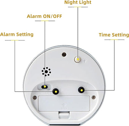 Alarm Clock with Backlight, 4 Inches White Desk Clock (White)