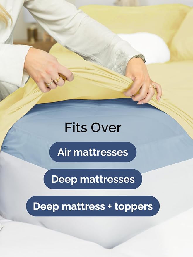 Extra Deep Twin XL Sheet Set - 4 Piece Breathable & Cooling Sheets - Hotel Luxury Bed Sheets Set - Easy & Secure Fit - Soft, Wrinkle Free & Comfy Sheets Set - Yellow Sheet Set with Extra Deep Pockets