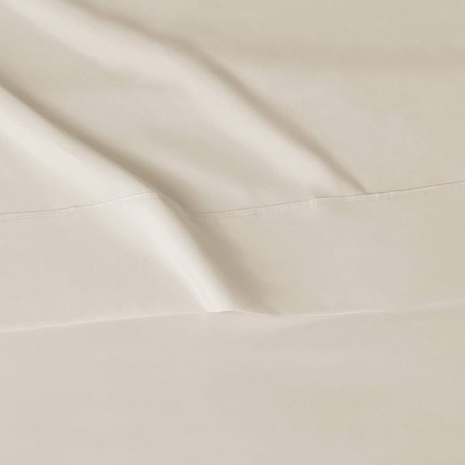 Amazon Basics Lightweight Super Soft Easy Care Wrinkle Free Microfiber 3 Piece Bed Sheet Set with 14-Inch Deep Pockets, Twin, Beige, Solid, Kids, Men & Women Bedding