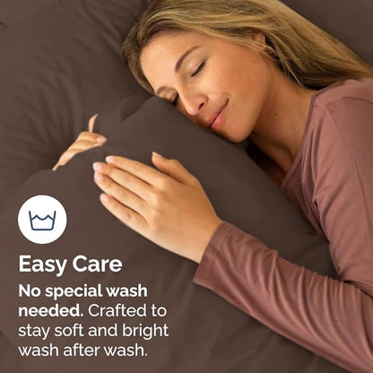 King Pillow Cases Set of 6 - Ultra Soft Hotel Quality Pillowcase Covers - Comfy & Wrinkle Free - Shrink, Stain and Fade Resistant - Easy-Care, Machine Washable Pillow Protectors - 6 Piece Set - Brown